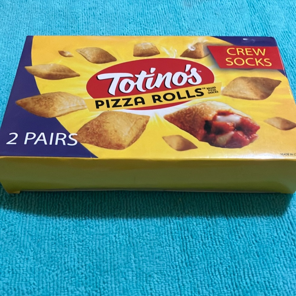Pizza Rolls Crew Socks - Yellow